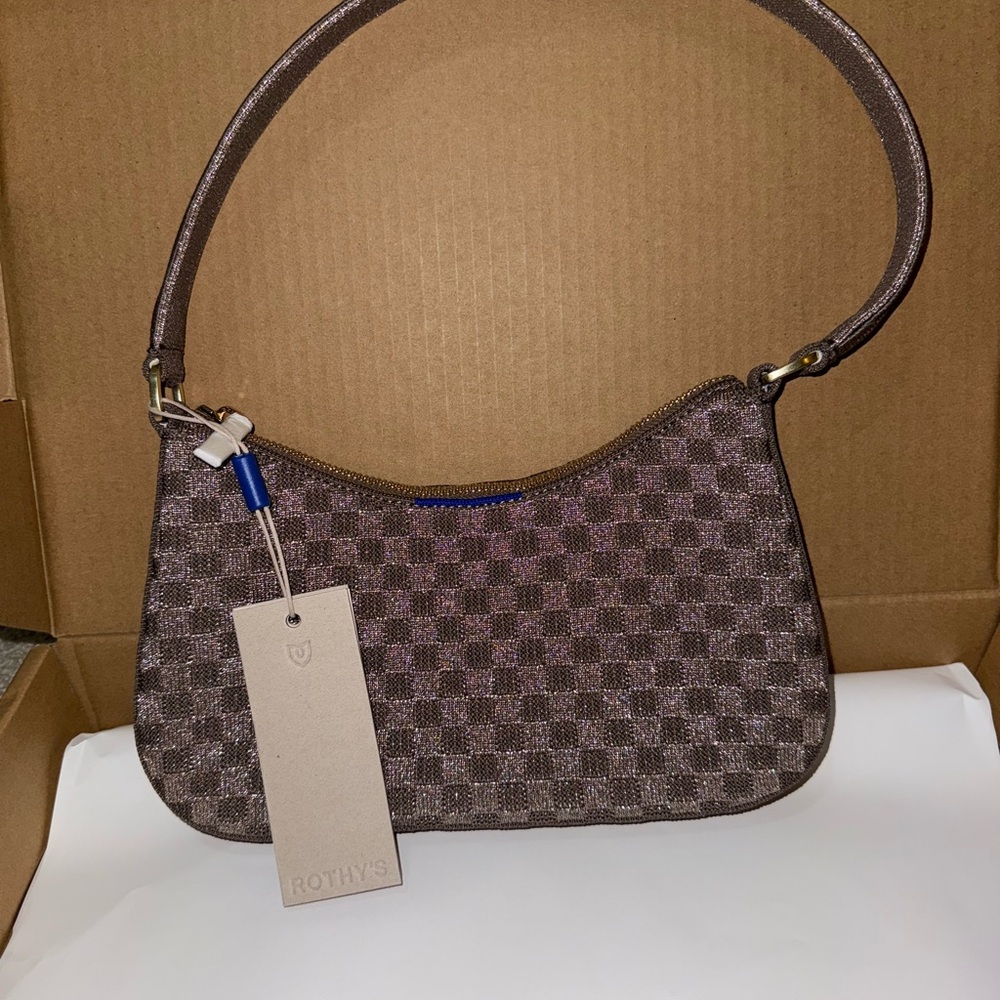 Rothy's Mini Shoulder Bag in light pewter